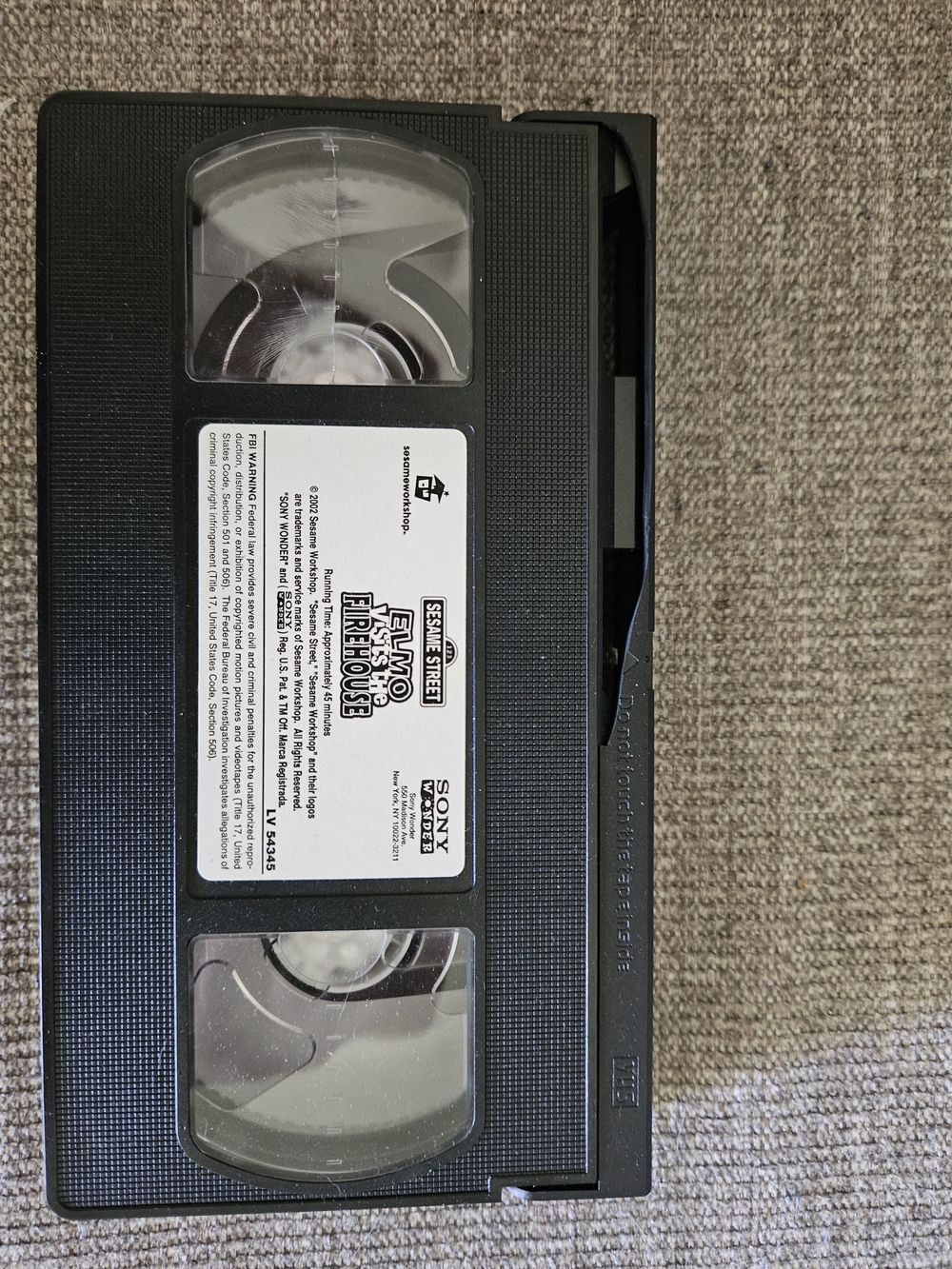Sesame Street Elmo Visits The Firehouse VHS Tape - Black